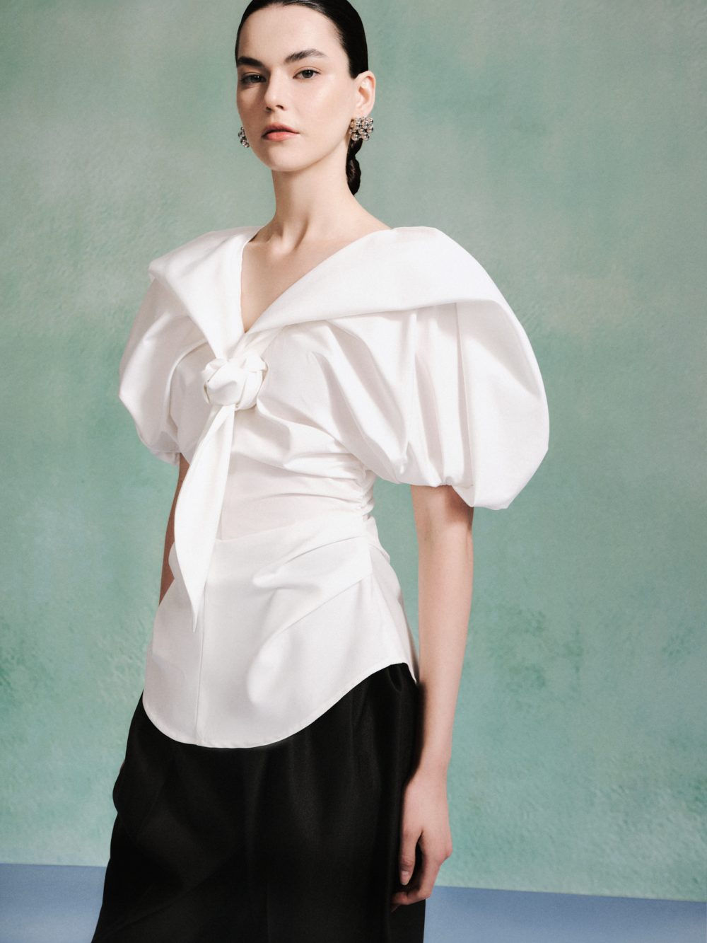 Knotted Scarf Blouse